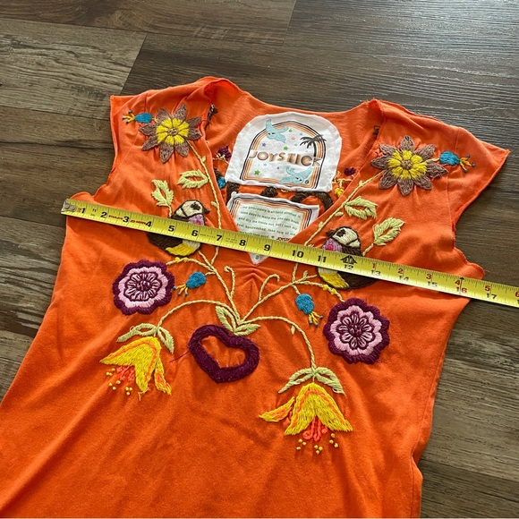 Y2K Joystick embroidered bohemian free spirit boho tank top S - Picture 3 of 6